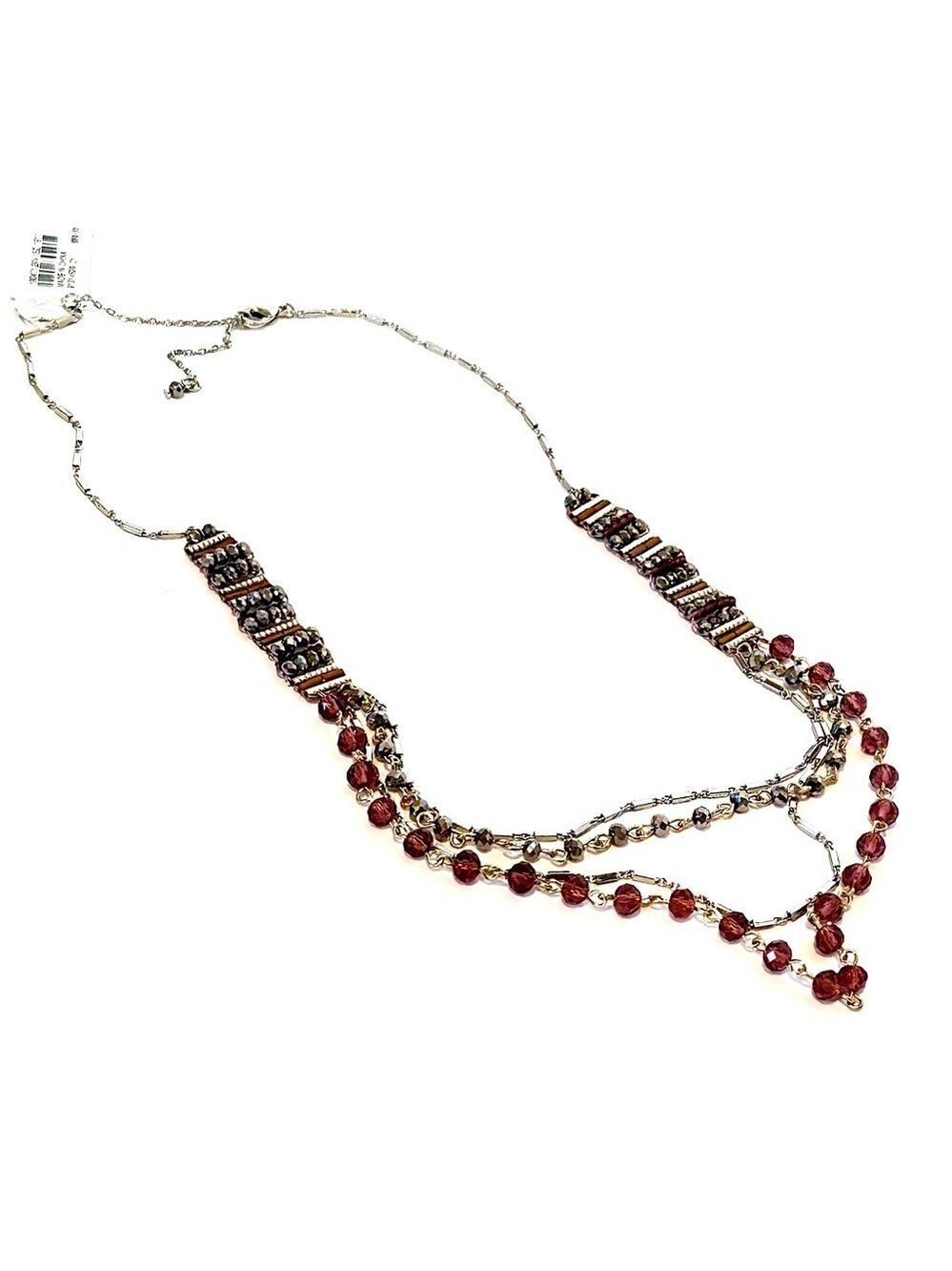 J Jill Multi Strand Purple Beaded Necklace NWT - Picture 1 of 6